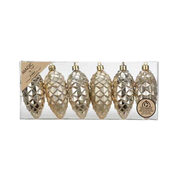 Inge‘s Christmas Decor 81018 G045 Weihnachtsschmuck-Set Kunststoff Gold 6 Stück(e)