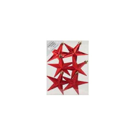 Inge‘s Christmas Decor 81019 G003 Weihnachtlicher Sternenschmuck Kunststoff Rot 6 Stück(e)