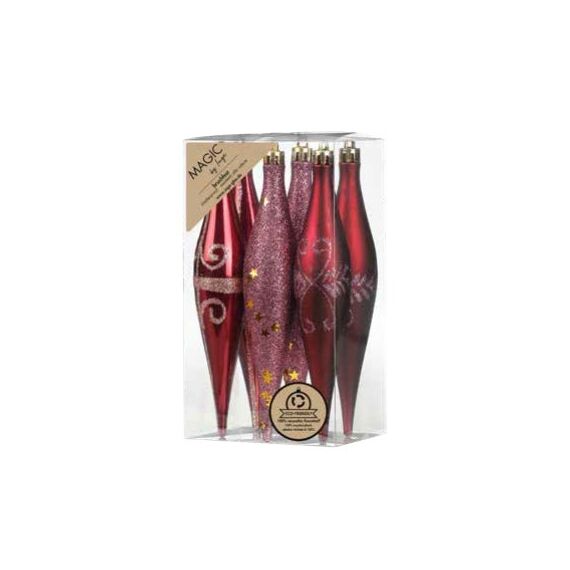 Inge‘s Christmas Decor 81160 G051 Weihnachtsschmuck-Set Kunststoff Rot 6 Stück(e)