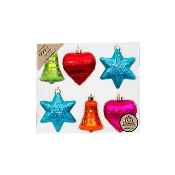 Inge‘s Christmas Decor 81161 G136 Weihnachtsschmuck-Set Kunststoff Mehrfarbig 6 Stück(e)