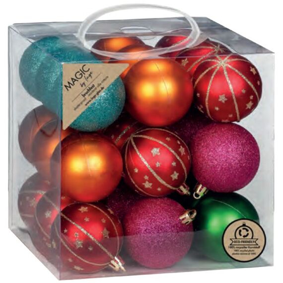 Inge‘s Christmas Decor 81239G136 Christbaumschmuck Kugel-Weihnachtsschmuck Kunststoff Mehrfarbig 27 Stück(e)