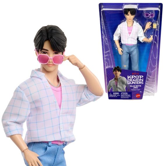 Mattel KPop Demon Hunters Saja Boys Jinu Modepuppe in „Soda Pop“-Bühnenoutfit mit themenbezogenem Zubehör aus dem Film