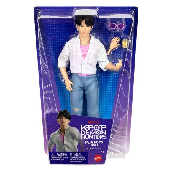 Mattel KPop Demon Hunters Saja Boys Jinu Modepuppe in „Soda Pop“-Bühnenoutfit mit themenbezogenem Zubehör aus dem Film, 6 image