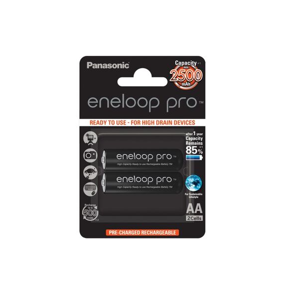 Panasonic 2500mAh, 1.2V Wiederaufladbarer Akku AA