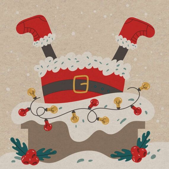 Paper + Design Servietten - Santa im Schornstein - 100% Recycling