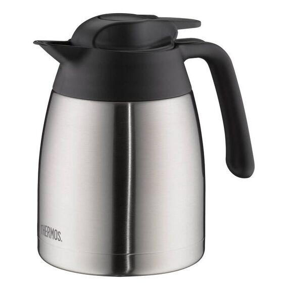 Thermos THV Thermosflasche 1 l Edelstahl, Schwarz