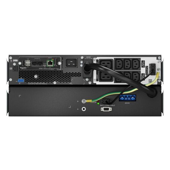 APC Smart-UPS On-Line, 3kVA, Lithium-Ionen, Rackmontage 4HE, 230V, 6x C13+2x C19 IEC Ausg., Netzwerkkarte, SmartSlot, lange Laufzeit, Rack-Einbausatz