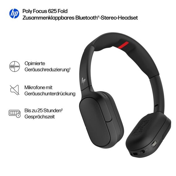HP Poly Focus 625 Fold Stereo Bluetooth-Headset, 4 image