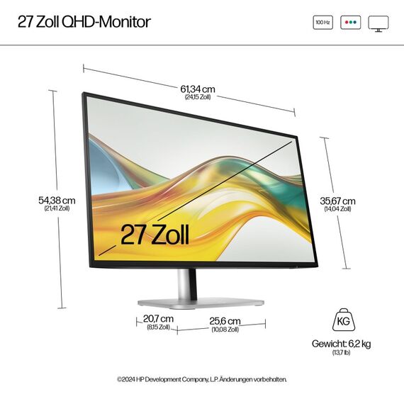 HP Serie 5 Pro 27-Zoll-QHD-Monitor – 527pq, 4 image