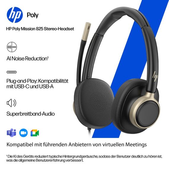 HP Poly Mission 825 kabelgebundenes Stereo-USB-Headset (unverpackt), 17 image