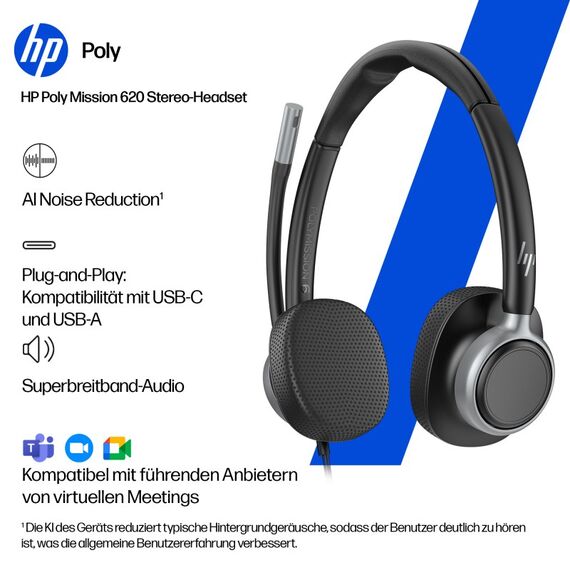HP Poly Mission 615 Mono-USB-Headset (kabelgebunden) (Bulk), 9 image