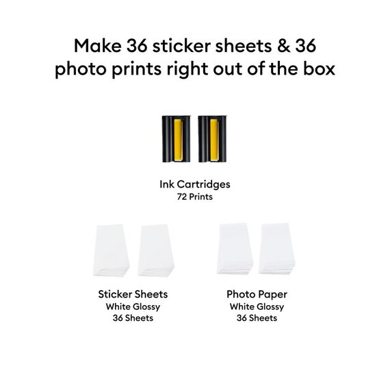 Cricut StickerPix Print + Cut Sticker Sheets, Photo Paper & Ink Cartridges Set, 8 image