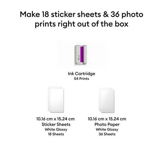 Cricut StickerPix Print Sticker Sheets, Photo Paper & Ink Cartridge Set, 8 image