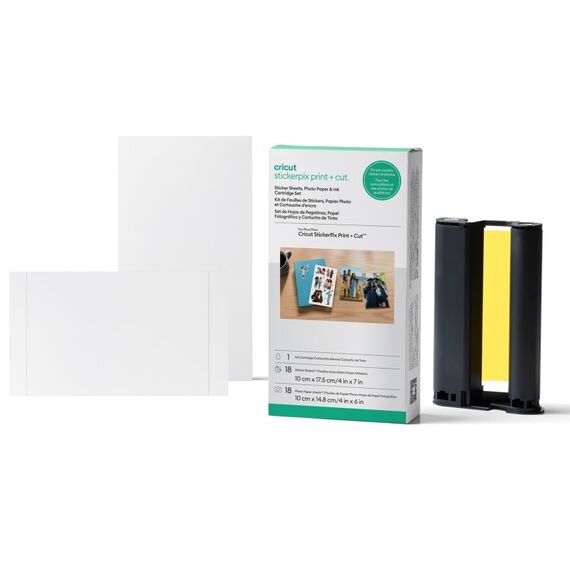 Cricut StickerPix Print + Cut Sticker Sheets, Photo Paper & Ink Cartridge Set