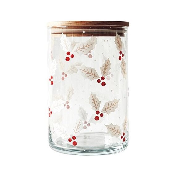 Wunderle 71881 Glas Rund Rot, Transparent, Weiß, Holz