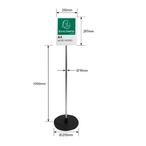 Exacompta 8214358D Zeichenhalter und Informationsstand A4 Acryl, Polymethylmethacrylat (PMMA) Aluminium, Schwarz, Transparent, 6 image