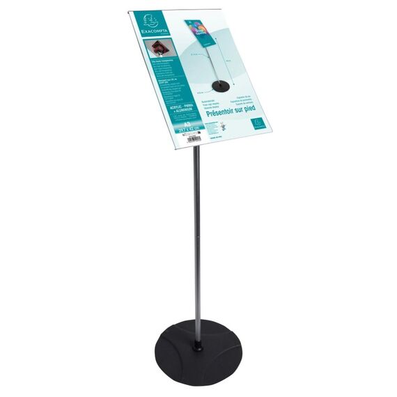 Exacompta 8224358D Zeichenhalter und Informationsstand A3 Acryl, Polymethylmethacrylat (PMMA) Aluminium, Schwarz, Transparent