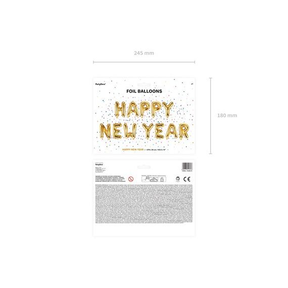 PartyDeco Happy New Year Spielzeugballon