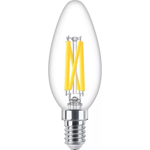 Philips Filament-Kerzenlampe, B35 E14, transparent, 40 W