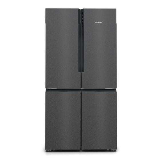 Siemens iQ500 KF96NAXEA Side-by-Side Kühlkombination Freistehend 605 l Schwarz, Edelstahl