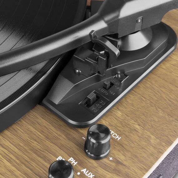 Fenton RP162LW Audio-Plattenspieler mit Riemenantrieb Schwarz, Holz, 9 image