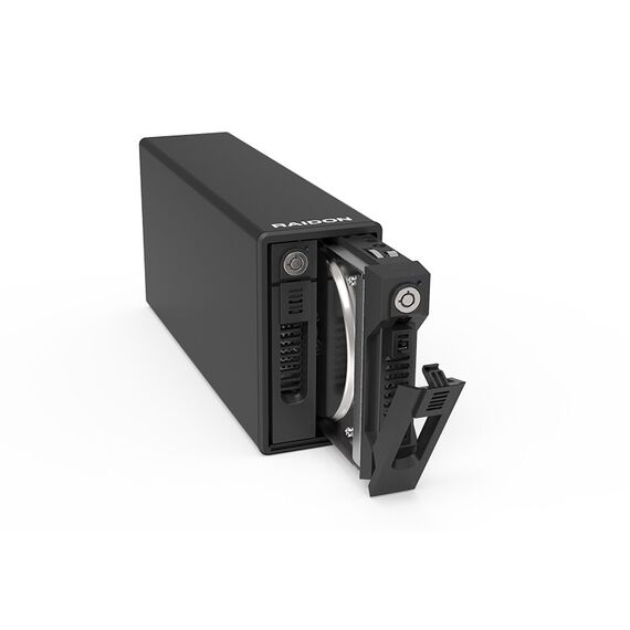 Raidon GR3660-BA31, SOHO-RAID, RAID 0,1,JBOD, für 2x 3,5" und 2,5" SATA III (6Gbit/s) HDD/SSD, USB 3.1 Host, UASP, C to C & C to A Kabel, 3 image
