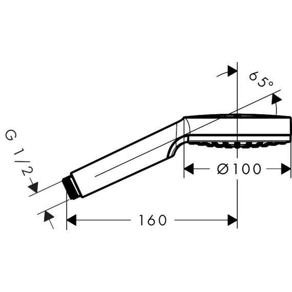 Hansgrohe Crometta Handduschbrause mit Kopf Chrom, Weiß