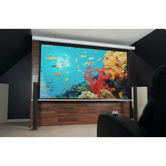 Elite Screens "Saker Tab Tension SKT110XHW-E24" Motorleinwand Tab Tension 243,8cm x 137,2cm (BxH) 16:9, 2 image