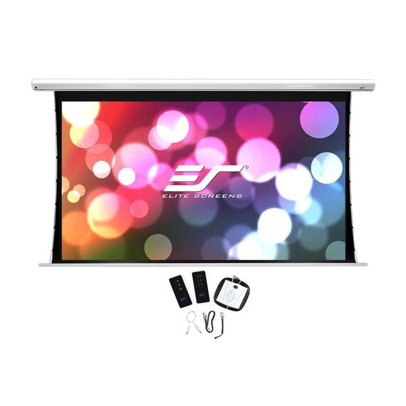 Elite Screens "Saker Tab Tension SKT120XHW-E20" Motorleinwand Tab Tension 265,7cm x 149,6cm (BxH) 16:9, 2 image