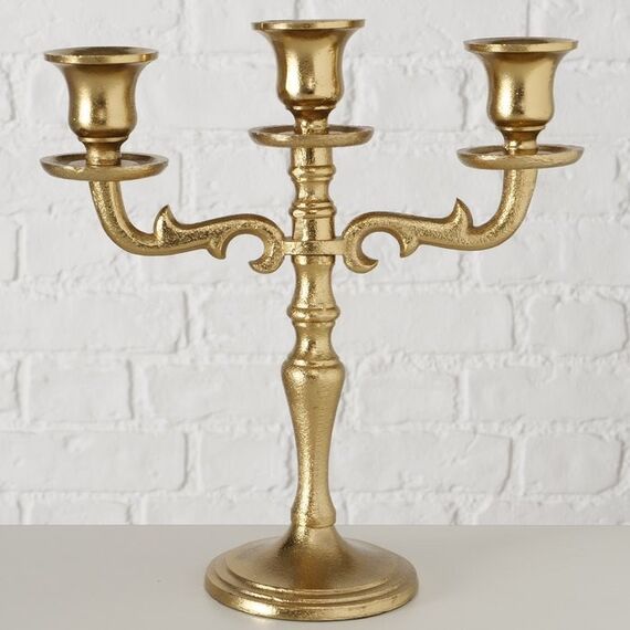 Boltze Kerzenleuchter Varas Kerzenständer Aluminium Gold, 3 image