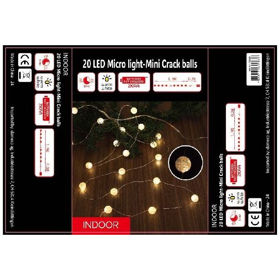 dameco 60908 Lichterkette 1,9 m 20 Lampen LED
