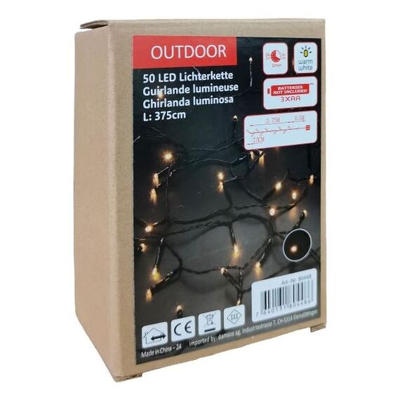 dameco 80448 Lichterkette 3,75 m 50 Lampen LED