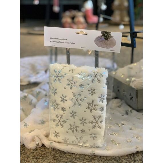 dameco 81706 Christbaumschmuck Deko-Schnee Plüsch, Polyester Silber, Weiß 1 Stück(e)