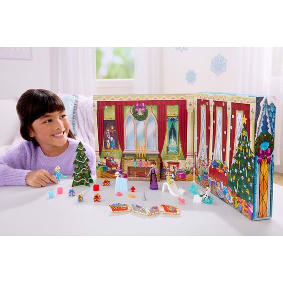 Disney Frozen Disney Die Eiskönigin Adventskalender mit Spielzeug für 24 Tage voller Überraschungen, darunter kleine Anna- und Elsa-Puppen