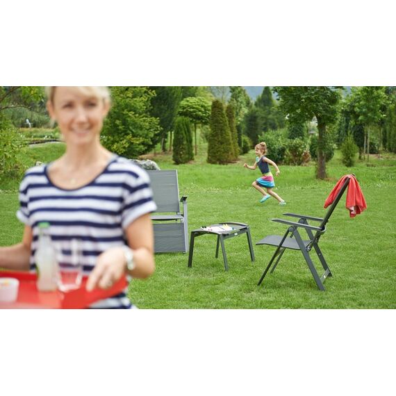 Acamp Urban Gartenstuhl Terrasse Netz-Sitz Netz-Rückenlehne Aluminium, Stoff Anthrazit, Karbon, 2 image