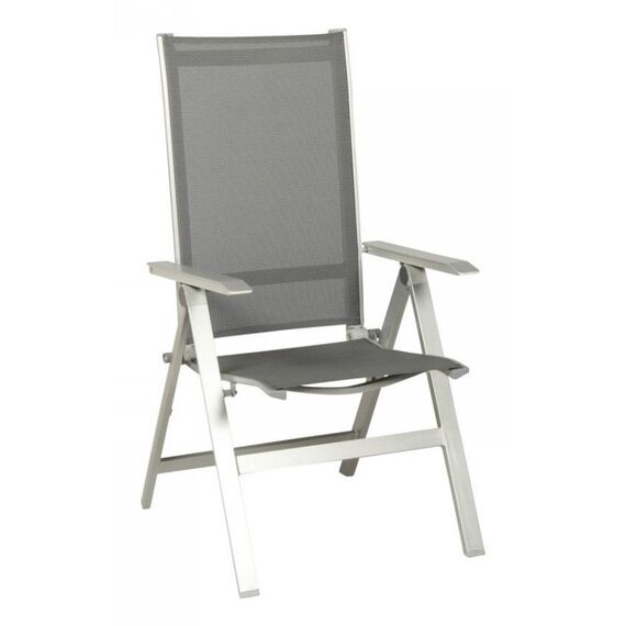Acamp Urban Gartenstuhl Terrasse Netz-Sitz Netz-Rückenlehne Aluminium, Stoff Graphit, Platin