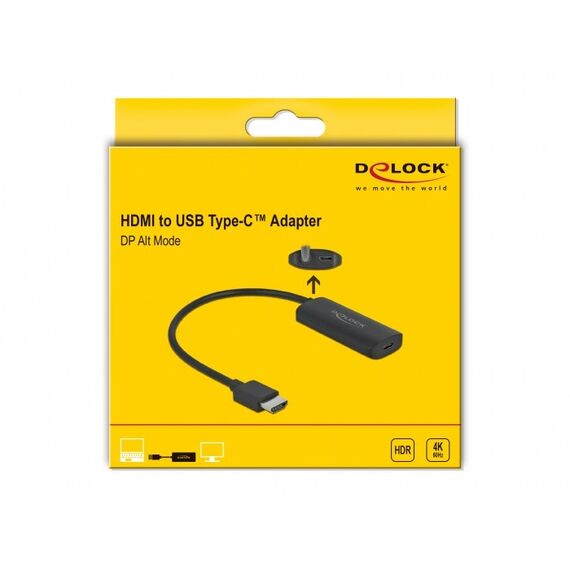 DeLOCK Adapter HDMI-A Stecker zu USB Type-C Buchse (DP Alt Mode) 4K 60 Hz, 4 image