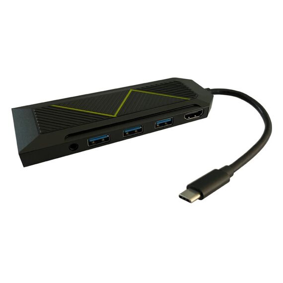 LC-Power LC-HUB-C-MULTI-6-RGB Schnittstellen-Hub USB 3.2 Gen 2 (3.1 Gen 2) Type-C 5000 Mbit/s Schwarz, 3 image
