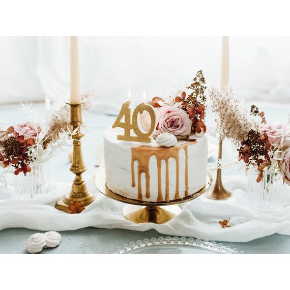 PartyDeco SCU5-40-019 Kuchenkerze/Wunderkerze Gold 1 Stück(e)