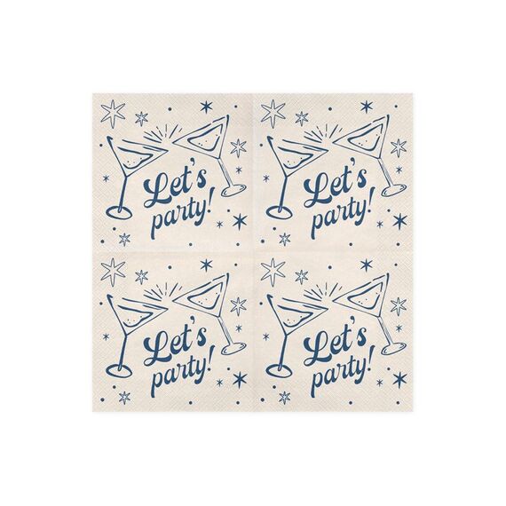 PartyDeco SP33-122 Papierserviette Papier Beige, Blau 20 Stück(e)