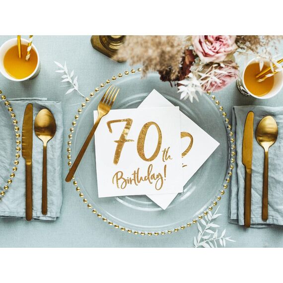 PartyDeco SP33-77-70-008 Papierserviette Papier Weiß, Gold 20 Stück(e), 3 image