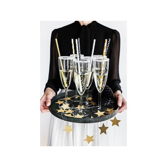 PartyDeco SPP2-010 Einweg-Trinkhalm 10 Stück(e) Schwarz, Weiß, 2 image