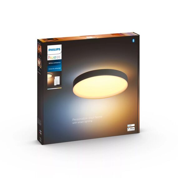 Philips Hue White ambience Enrave Deckenleuchte XL schwarz + Dimmschalter, 2 image