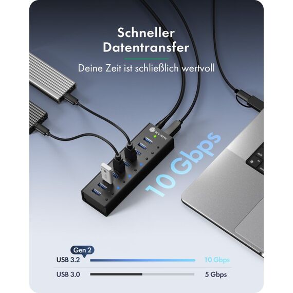 ICY BOX Club Hub 6110 (10-Port, 10Gbps USB), 3 image