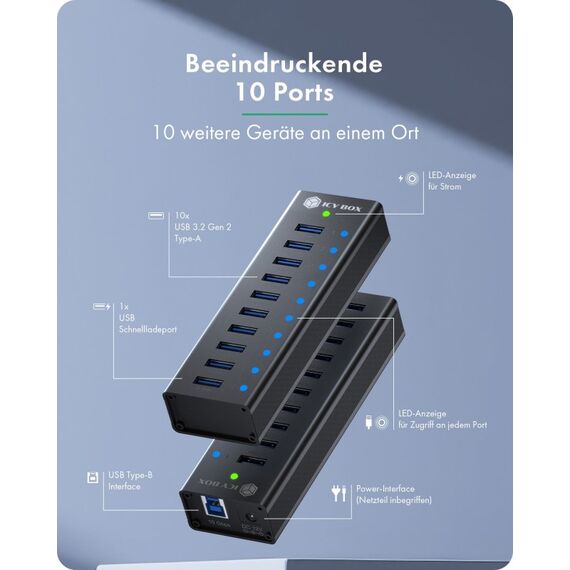 ICY BOX Club Hub 6110 (10-Port, 10Gbps USB), 4 image