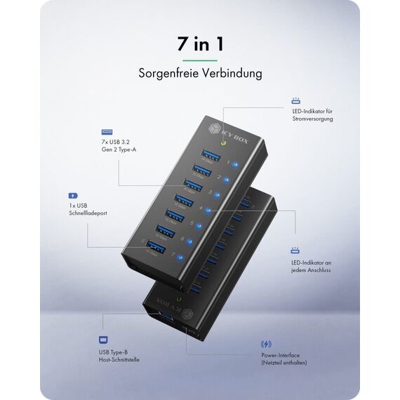 ICY BOX Club Hub 618 (7-Port, 10Gbps USB), 4 image