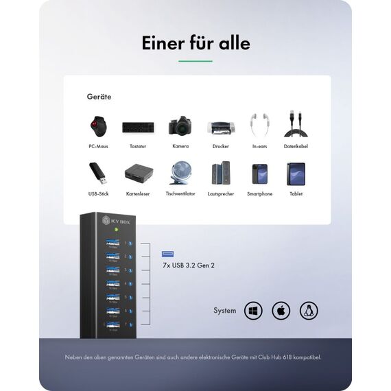 ICY BOX Club Hub 618 (7-Port, 10Gbps USB), 8 image