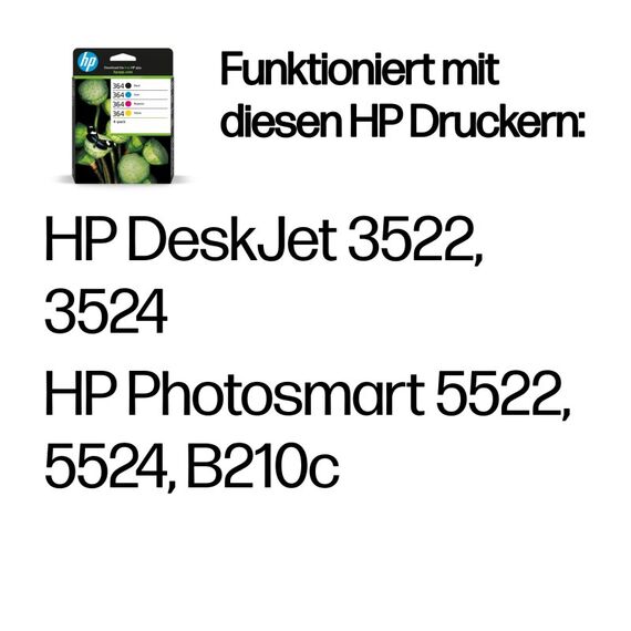 HP 364 4er-Pack Schwarz/Cyan/Magenta/Gelb Original Tintenpatronen, 2 image