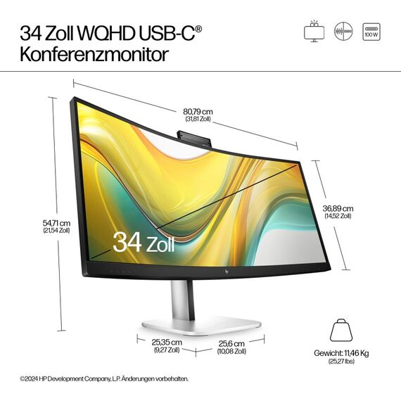 HP Series 5 Pro Serie 5 Pro 34-Zoll-WQHD-USB-C-Konferenzmonitor – 534pm, 5 image