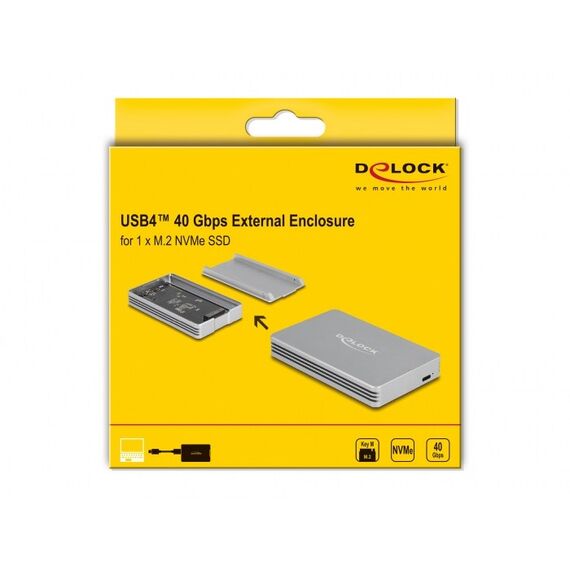 DeLOCK USB4 40 Gbps Gehäuse für 1 x M.2 NVMe SSD - werkzeugfrei, 3 image
